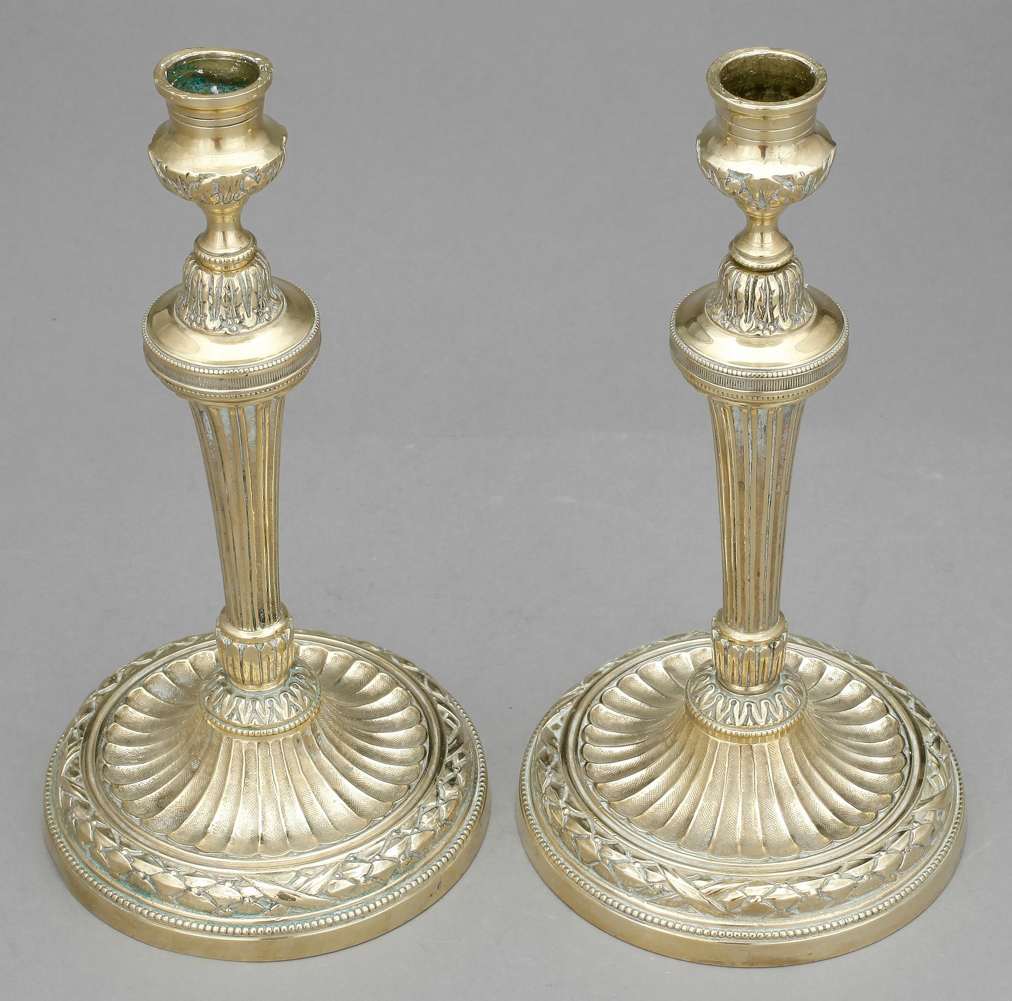 LJUSSTAKAR, ett par, empire-stil, 1800/1900-tal.
