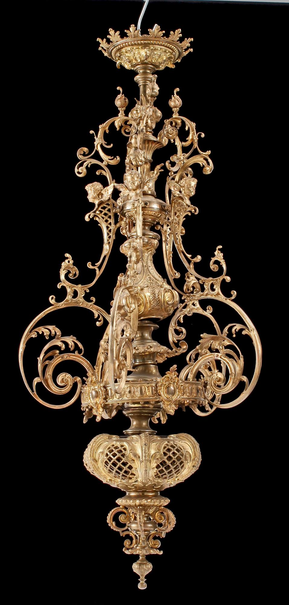 TAKKRONA, mässing, 1800-talets slut. Höjd ca 120cm.