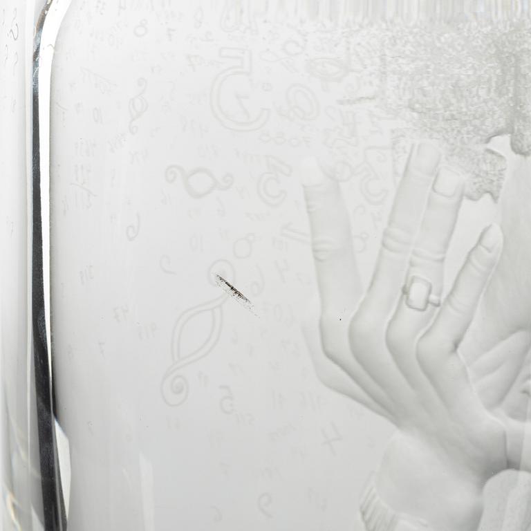 Mats Jonasson, vas, "På heder och samvete", Målerås Glasbruk, 4/10, 1989.