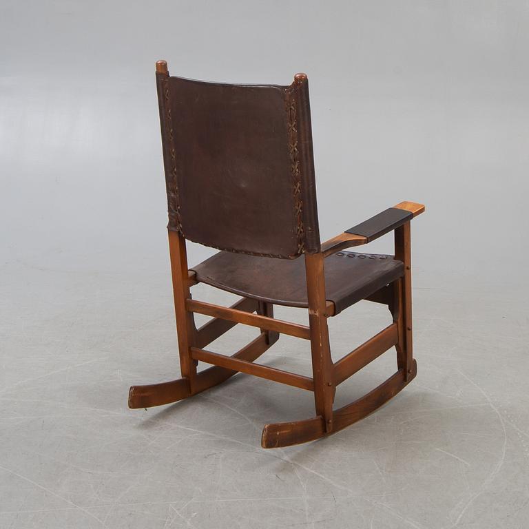 Werner Biermann, a 1970s leather rocking chair for Arte Sano Colombia.