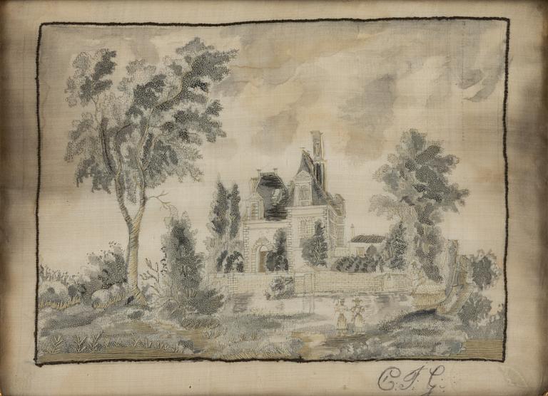 A silk embroidery, circa 1800.