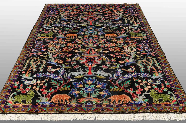 a Figural Fariden carpet (Esfahan area) 307 x 185 cm.