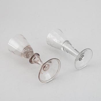 Two glasses, 1700's.