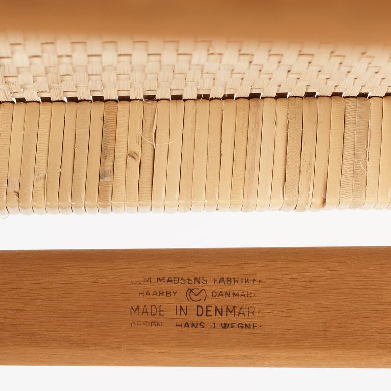 Hans J. Wegner, a set of 6 "W2" chairs, for C.M. Madsens Fabriker, Denmark 1950's.