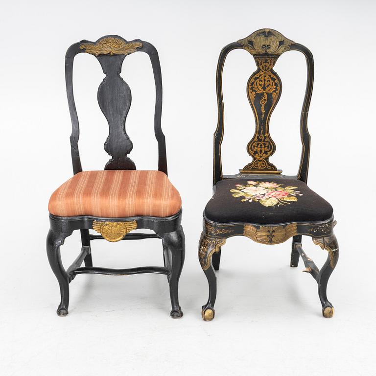 Chairs two, Baroque, 18th century.