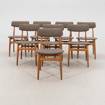 A set of eight Danish teak chairs mid 1900s.