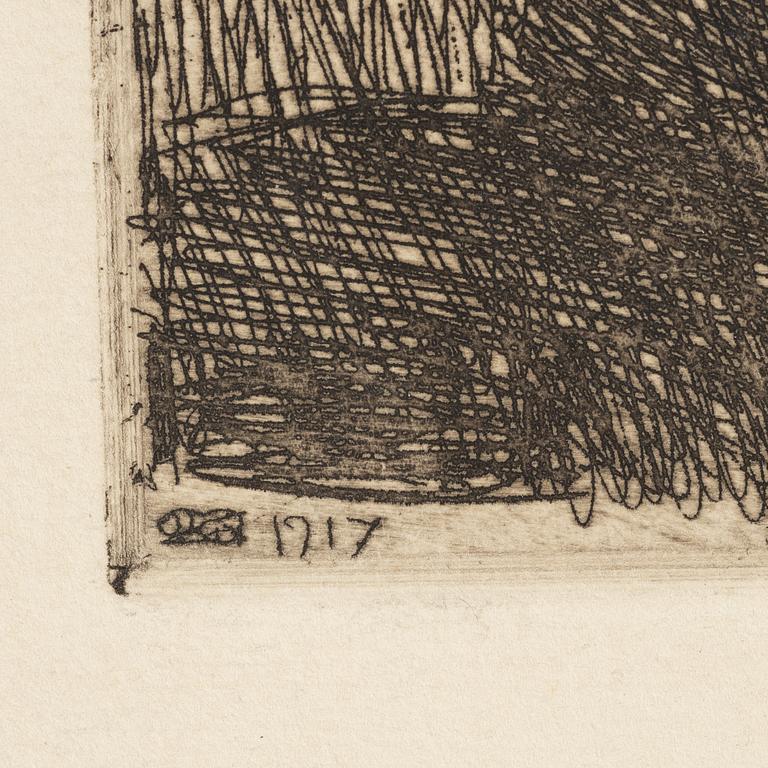 Anders Zorn, etching, 1917, signed in pencil.
