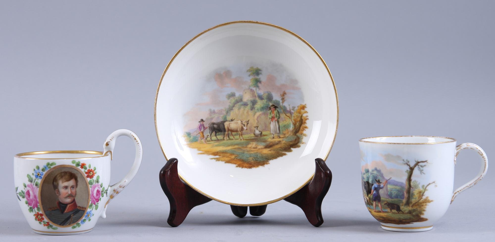 KOPP med FAT samt KOPP, porslin, Meissen, 1900-tal.