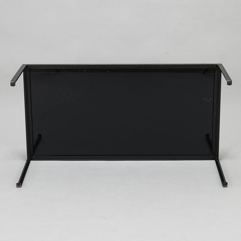 A black glass coffee table, second half of the 20th century.