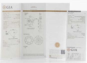 Ring 18K vitguld med briljantslipad diamant 2.54 ct. Medföljande GIA report.