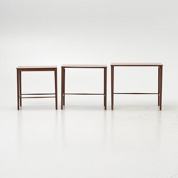 A 3-piece nest table, 1950s/1960s, Denmark.