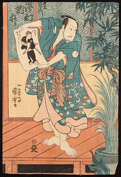 Utagawa Ichiyusai Kuniyoshi,  träsnitt, Japan 1800-tal.