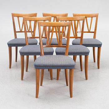 Carl Malmsten, a set of six 'Pyramid' chairs, mid 20th Century.