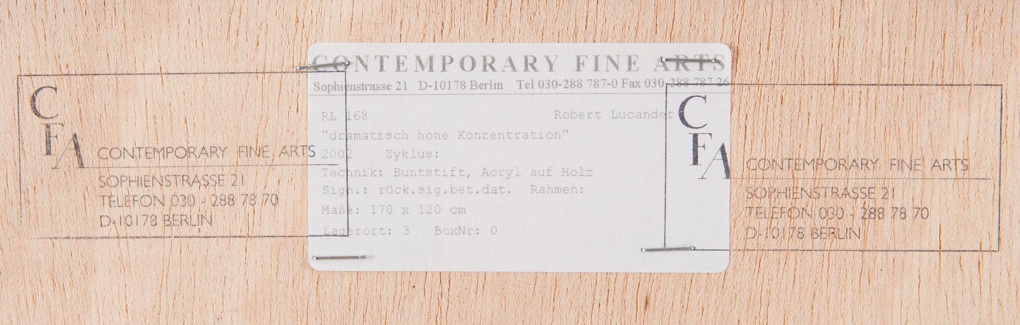 ROBERT LUCANDER, "DRAMATISCH HOHE KONZENTRATIONEN".