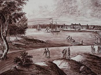 Tebord, med fajansbricka, originalunderrede tillskrivet Gottlieb Iwersson, Sengustavianskt, sent 1700-tal.