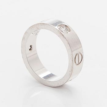 Cartier, sormus, "Love", 18K valkokultaa, briljanttihiottuja timantteja.