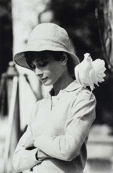 Terry O'Neill, 'Audrey Hepburn with Dove, St Tropez 1967'.