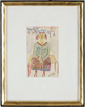 NILS VON DARDEL, akvarell på brevkort, sign o dat på poststpl 1919.