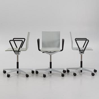 Maarten Van Severen, skrivbordsstolar, 3 st, "Office Chair .04", 3 st, Vitra, 2011-13.