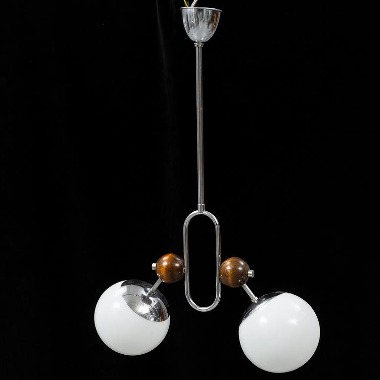 A chromed ceiling light, 1930's.