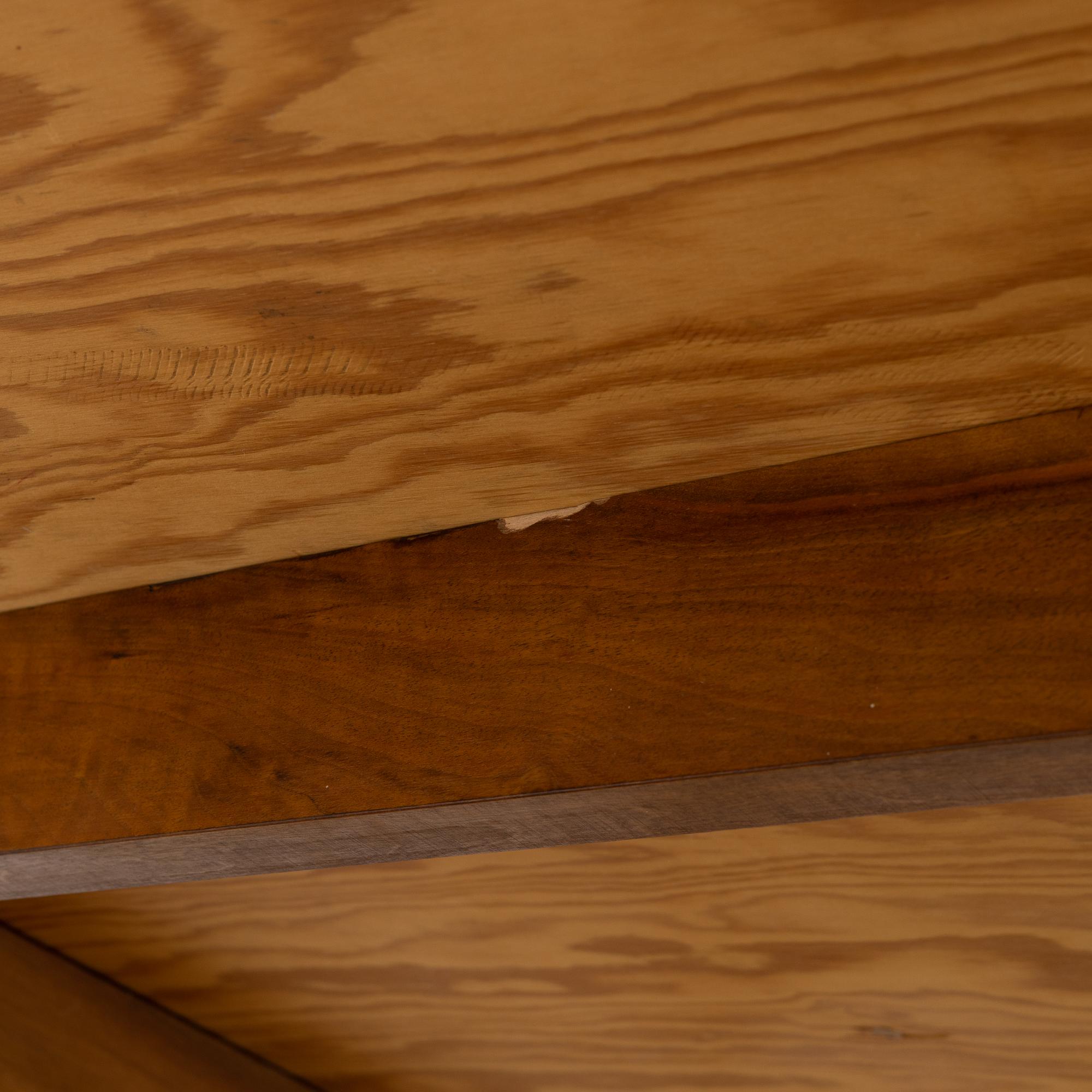 Josef Frank, a mahogany base table, map on the top, Svenskt Tenn, Sweden, model U601 (the top) & U491, 1960s-1970s.