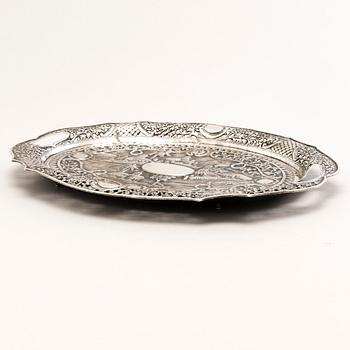 A silver-plated tray, first half of the 20th Century.