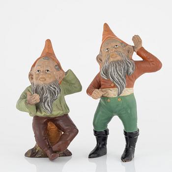 A pair of garden gnomes, second half of the 20th Century.