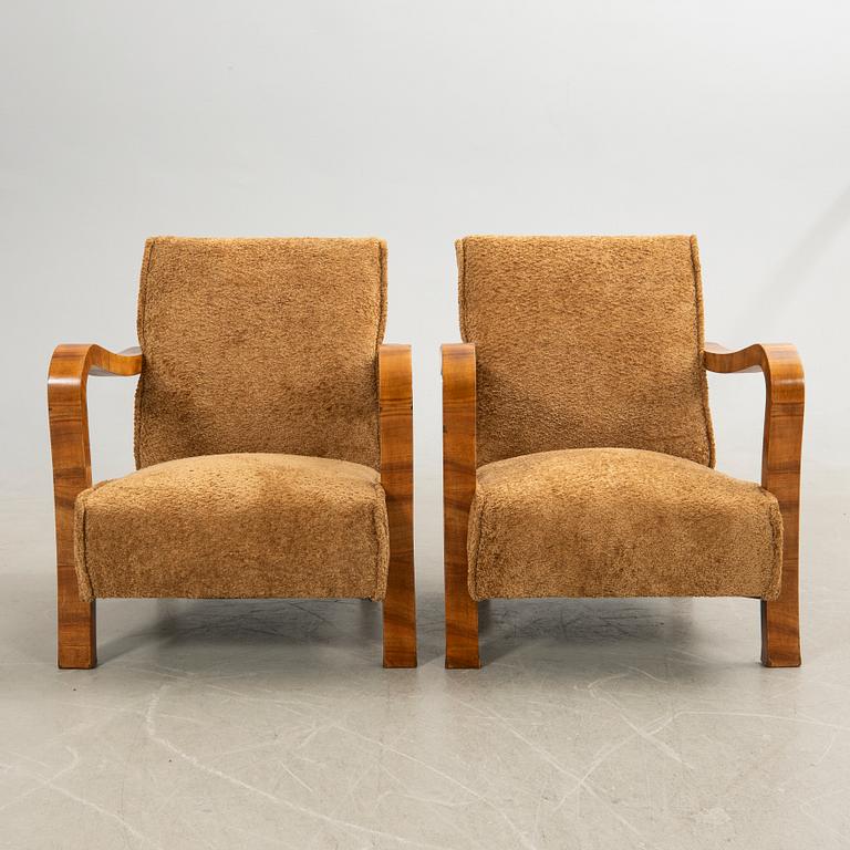 Armchairs, a pair, Art Deco, first half of the 20th century.