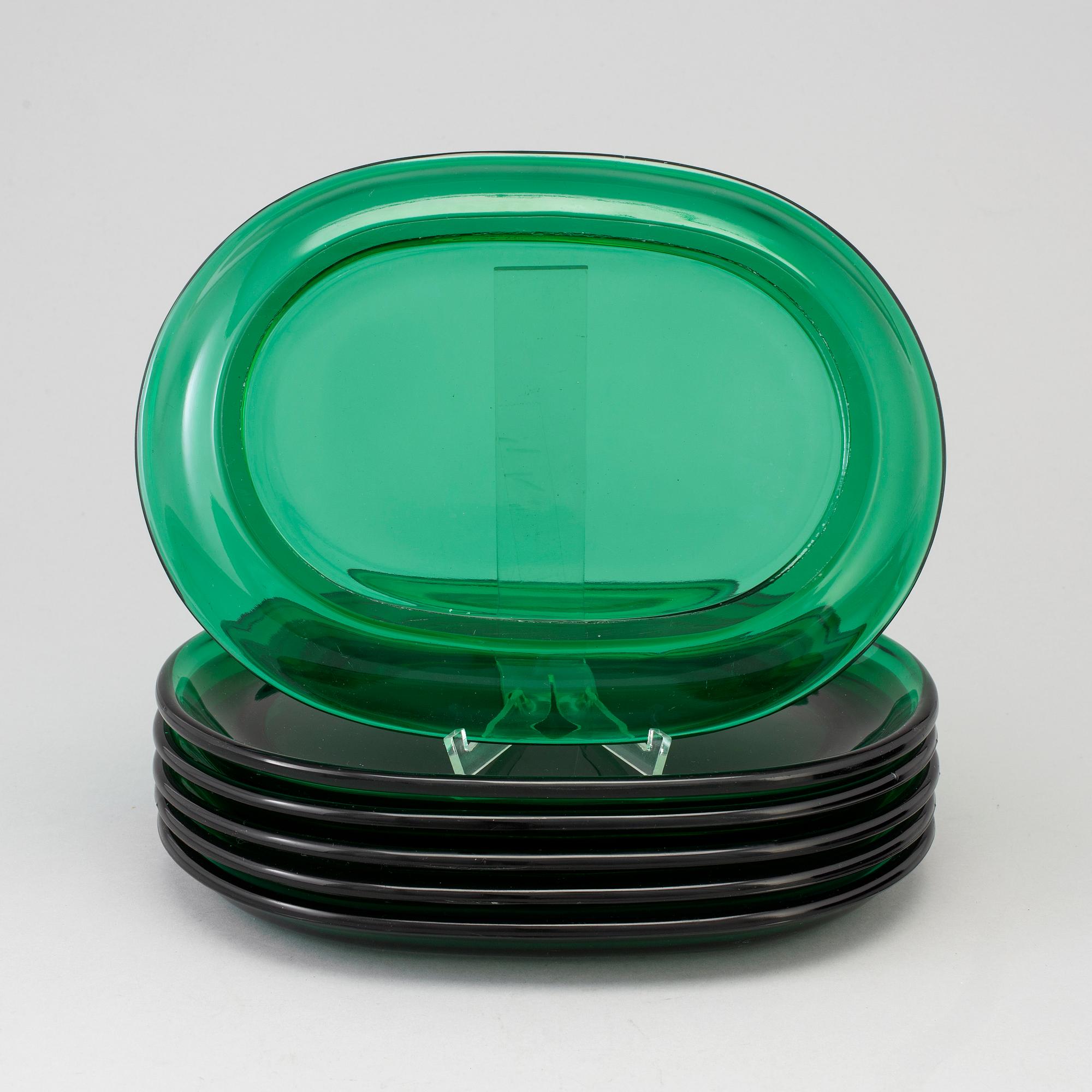 JOSEF FRANK, hummertallrikar, 6 st, glas, Firma Svenskt Tenn.