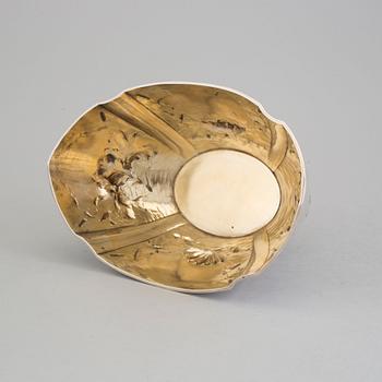 A Swedish Art Nouveau parcel-gilt jardinière centerpiece, maker's mark CF Carlman, Stockholm, 1913.