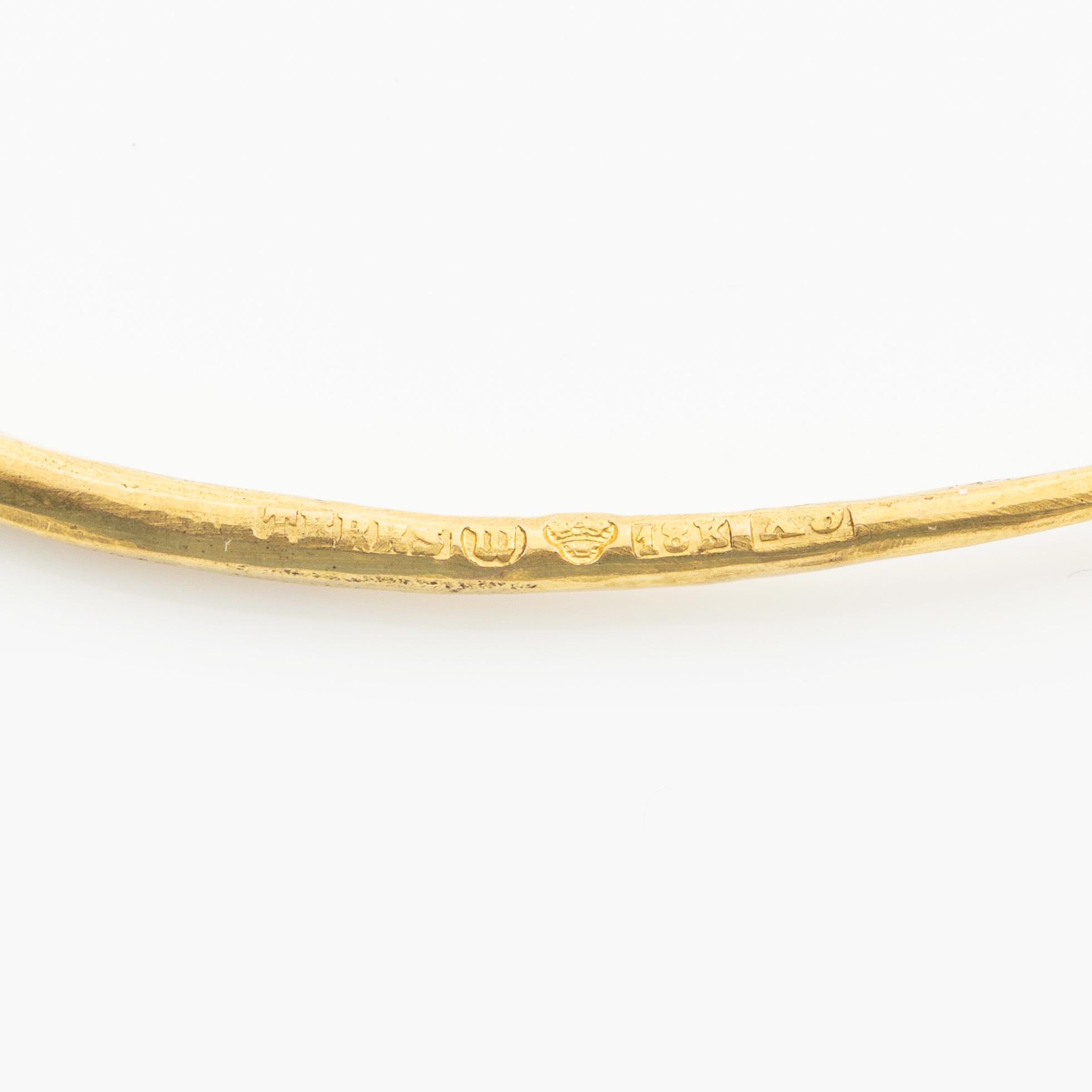 PA Lundahl-Terrs, en collier och ett armband 18K guld, Växjö 1972.