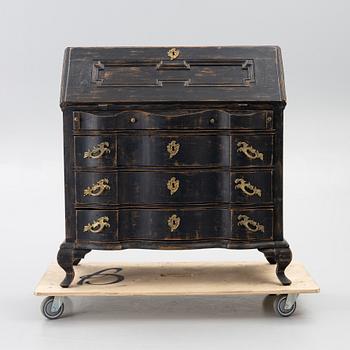 Snedklaffsekretär, barockstil, 1800-tal.