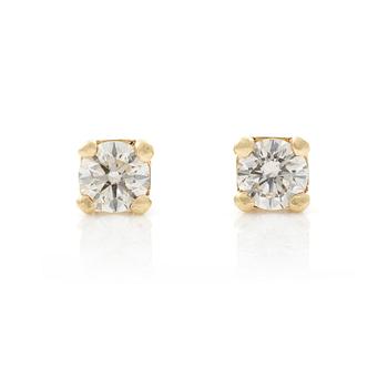 Earrings 14K gold with brilliant-cut diamonds.