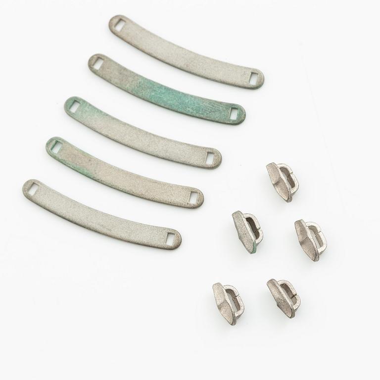 H Strömdahl, a parure, silver with tourmalines and other green stones, Stockholm 1961 and 1963.