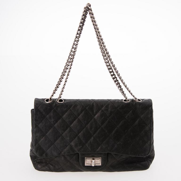 CHANEL Caviar Reissue 2.55 Jumbo Single Flap Bag.