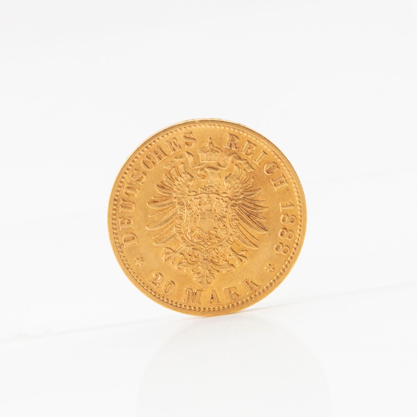 Guldmynt 20 mark 1888 Tyska riket (Preussen) Friedrich III.