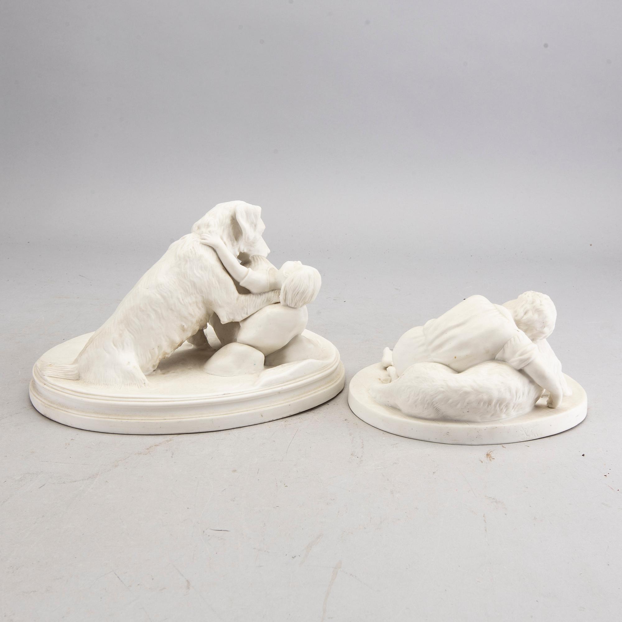 Figuriner 2 st Gustavsberg omkring 1900 parian.