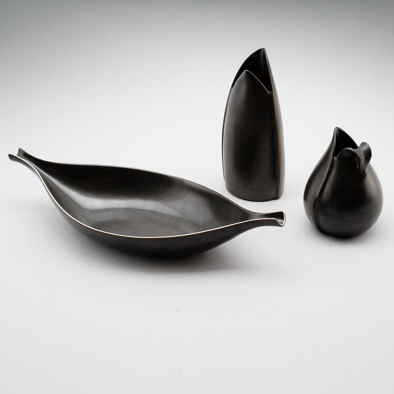 VASER, 2 st samt FAT, stengods, Endiv och Pungo, Stig Lindberg, Gustavsberg.