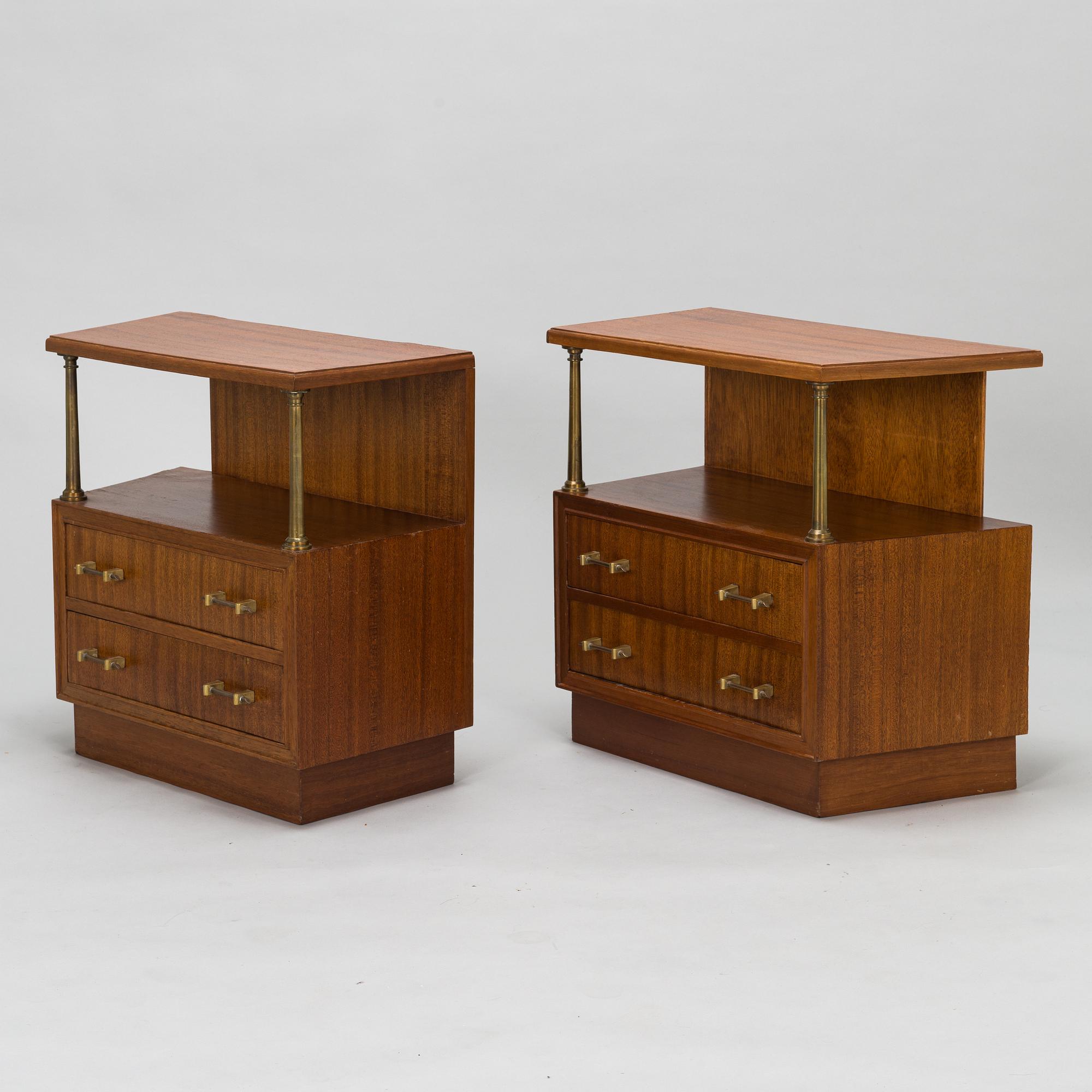 A pair of bed side tables, 1960s-70s.