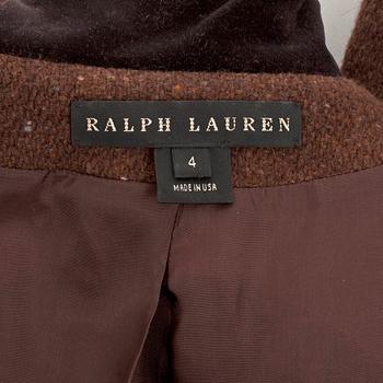 RALPH LAUREN, a brown wool- and cashmere blend jacket, size US 4.