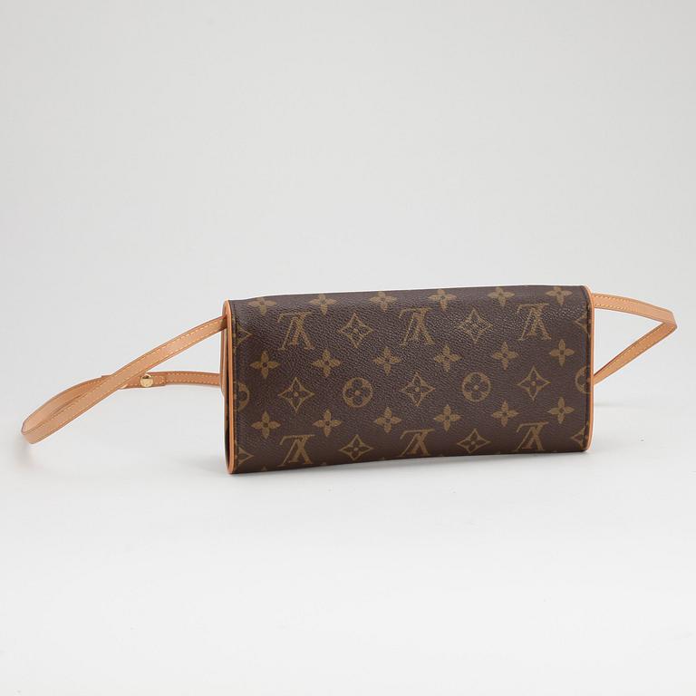 LOUIS VUITTON, monogram canvas evening bag / shoulder bag and a address book cover.