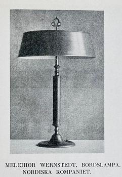 Melchior Wernstedt, a pair of table lamps, model "25760", Nordiska Kompaniet, 1920s.