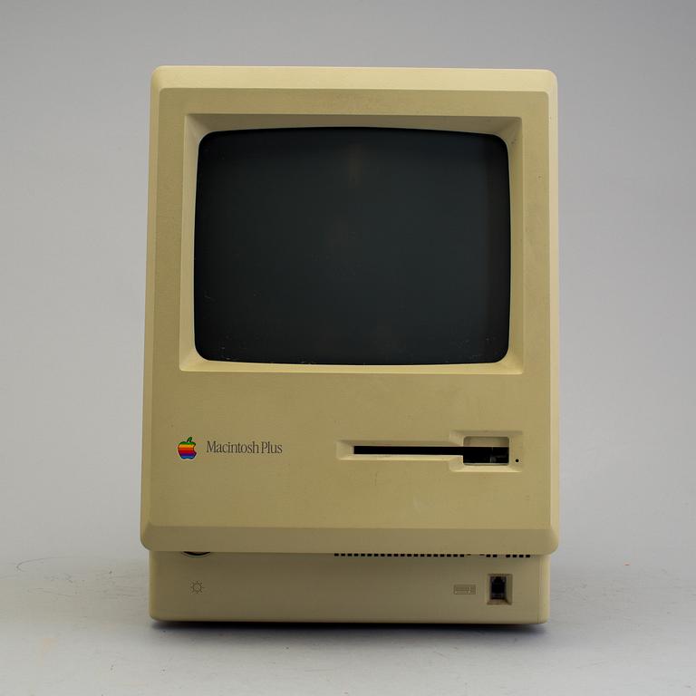 a Macintosh Plus 1Mb Apple computer from the late 1980s.