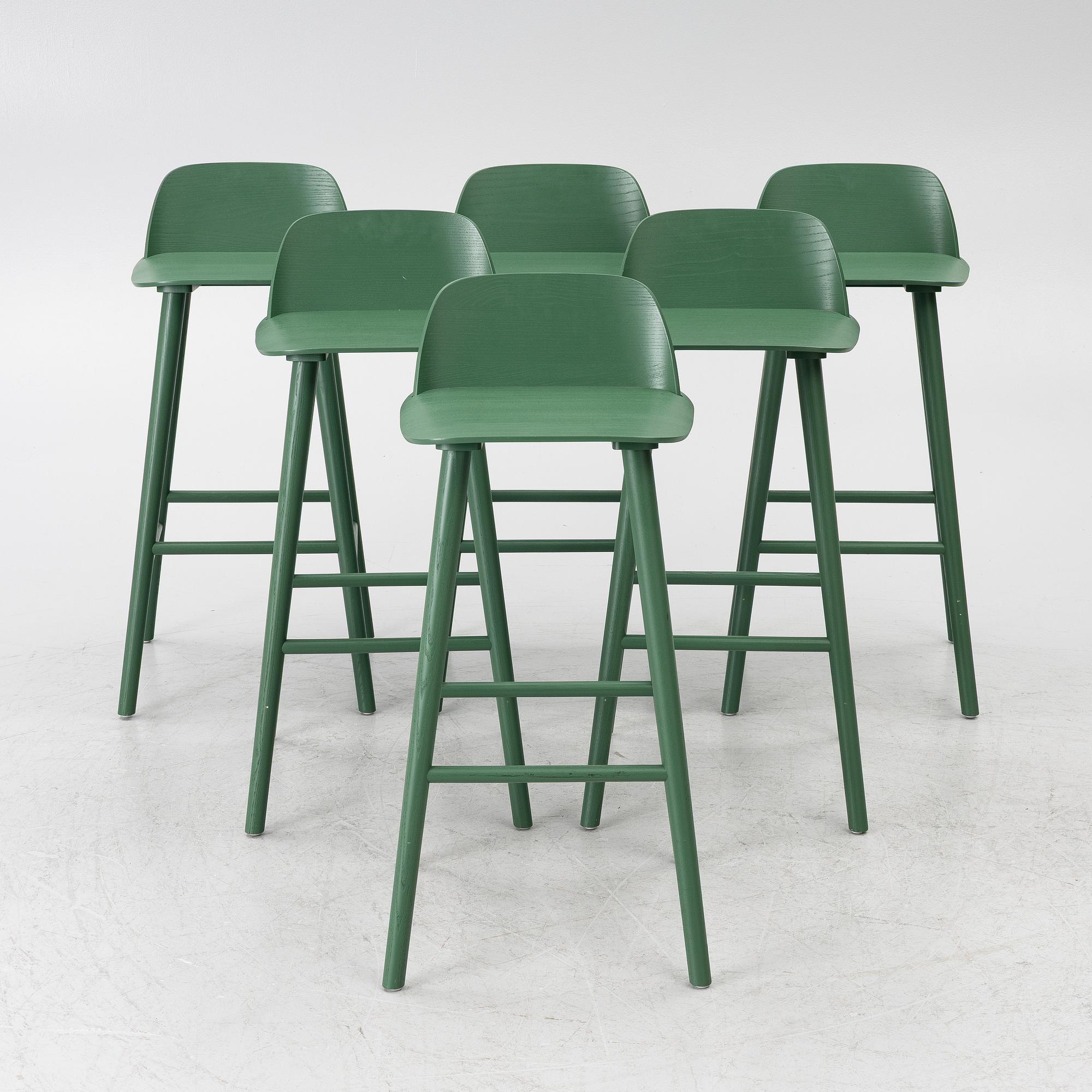 David Geckeler, bar stools, 6 pcs, “Nerd Counter”, Muuto, 2000s.