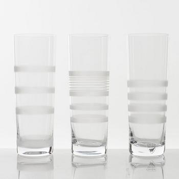 Ingegerd Råman, champagneglas, 6 st, "Slowfox", Orrefors, 1900-talets senare del.