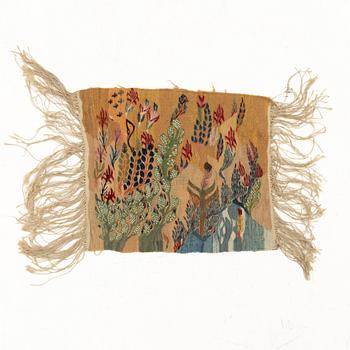 Ramses Wissa Wassef, textile, tapestry technique, approx. 50 x 44 cm.