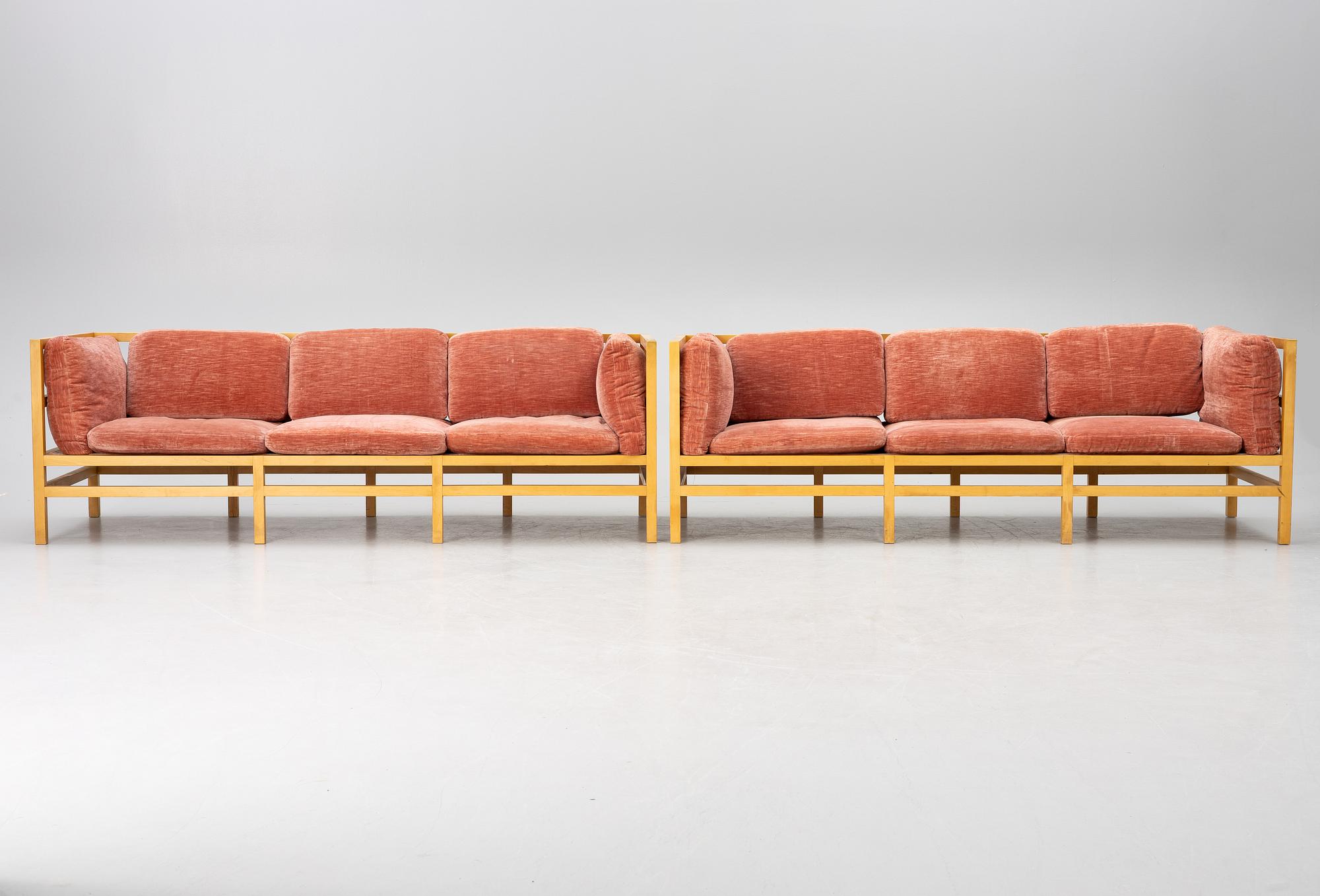 Sofas, a pair, late 20th century.