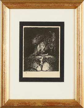 JOHN BAUER, litografi, ur "Troll", osignerad.