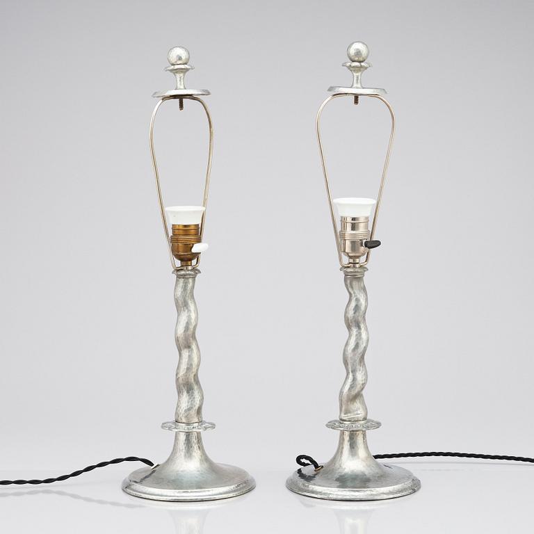 Harald Notini, a pair of table lamps, model "6891", Arvid Böhlmarks Lampfabrik, 1920s.