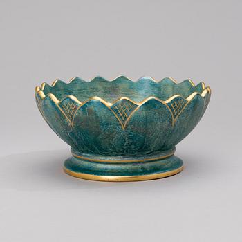 JOSEF EKBERG, SKÅL, flintgods, Gustavsberg, signerad JE.